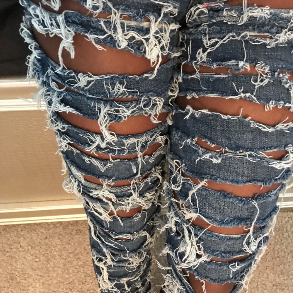 Custom Disaster Distressed Jeans - Picture 4 of 6